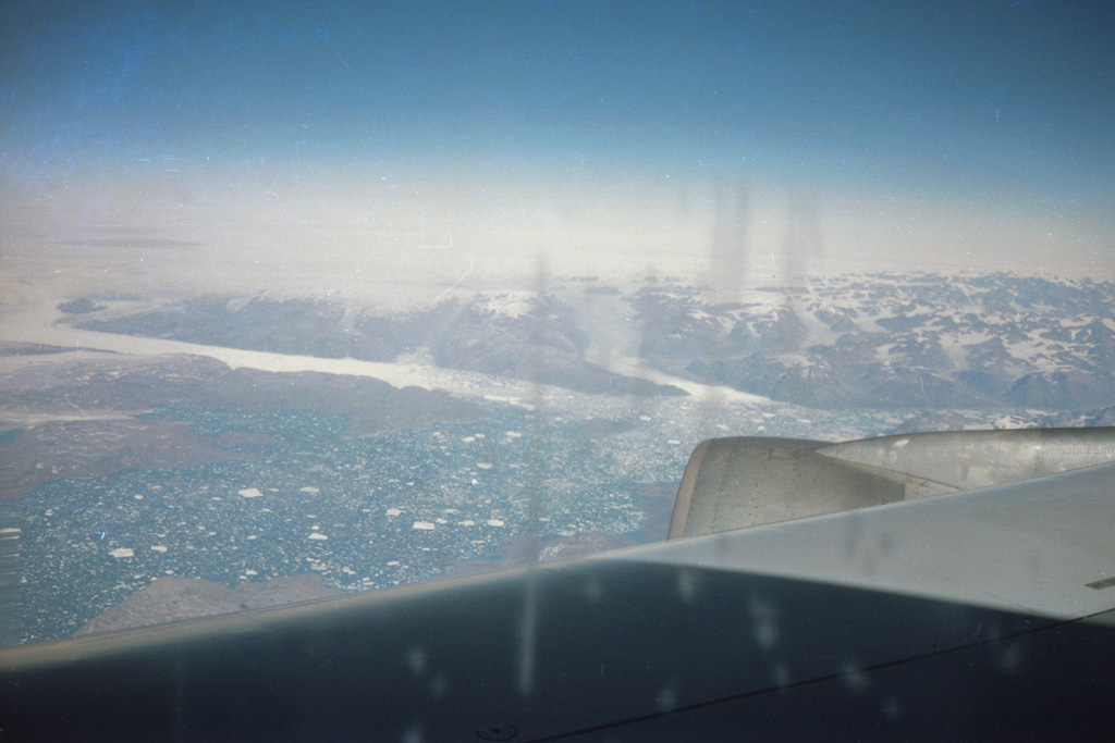 en vol au dessus du Groenland